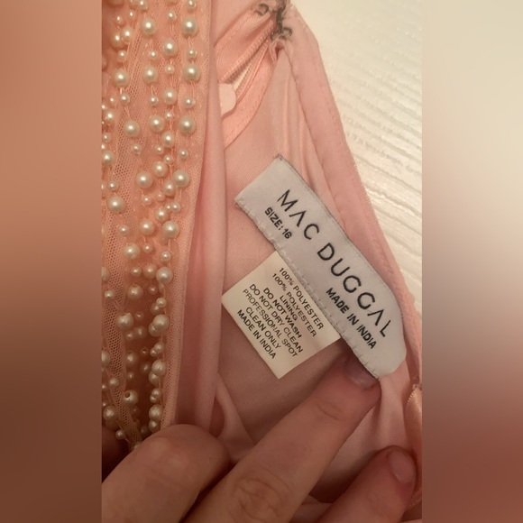 Mac Duggal Pink Pearl Gown - Picture 3 of 8